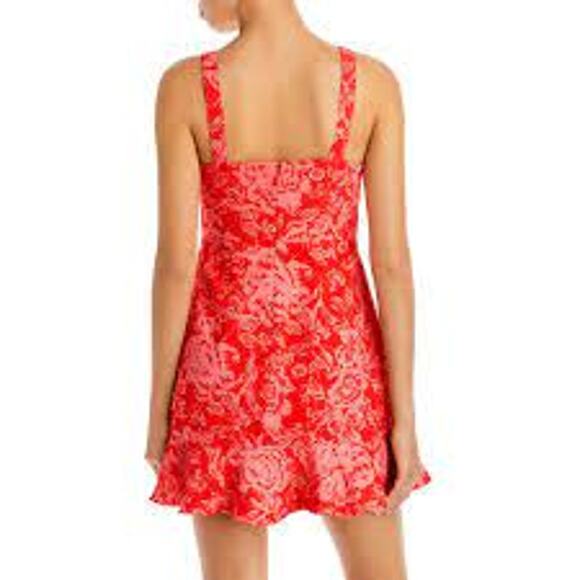 Bcbgmaxazria Floral Print Cutout Mini Dress Size 10 - Picture 2 of 5